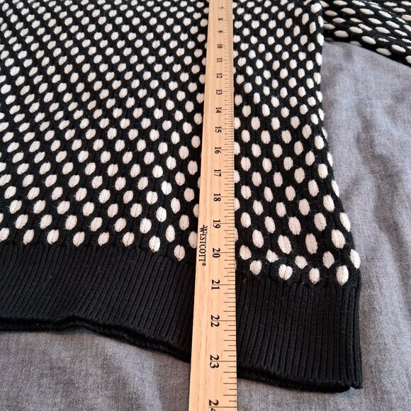 Michael Kors Black and White Oval polka dot Pattern Sweater - Picture 8 of 10